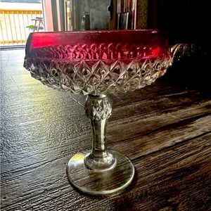 Vintage Indiana Glass Co Ruby Tiffin